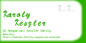 karoly keszler business card