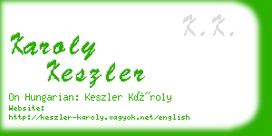 karoly keszler business card